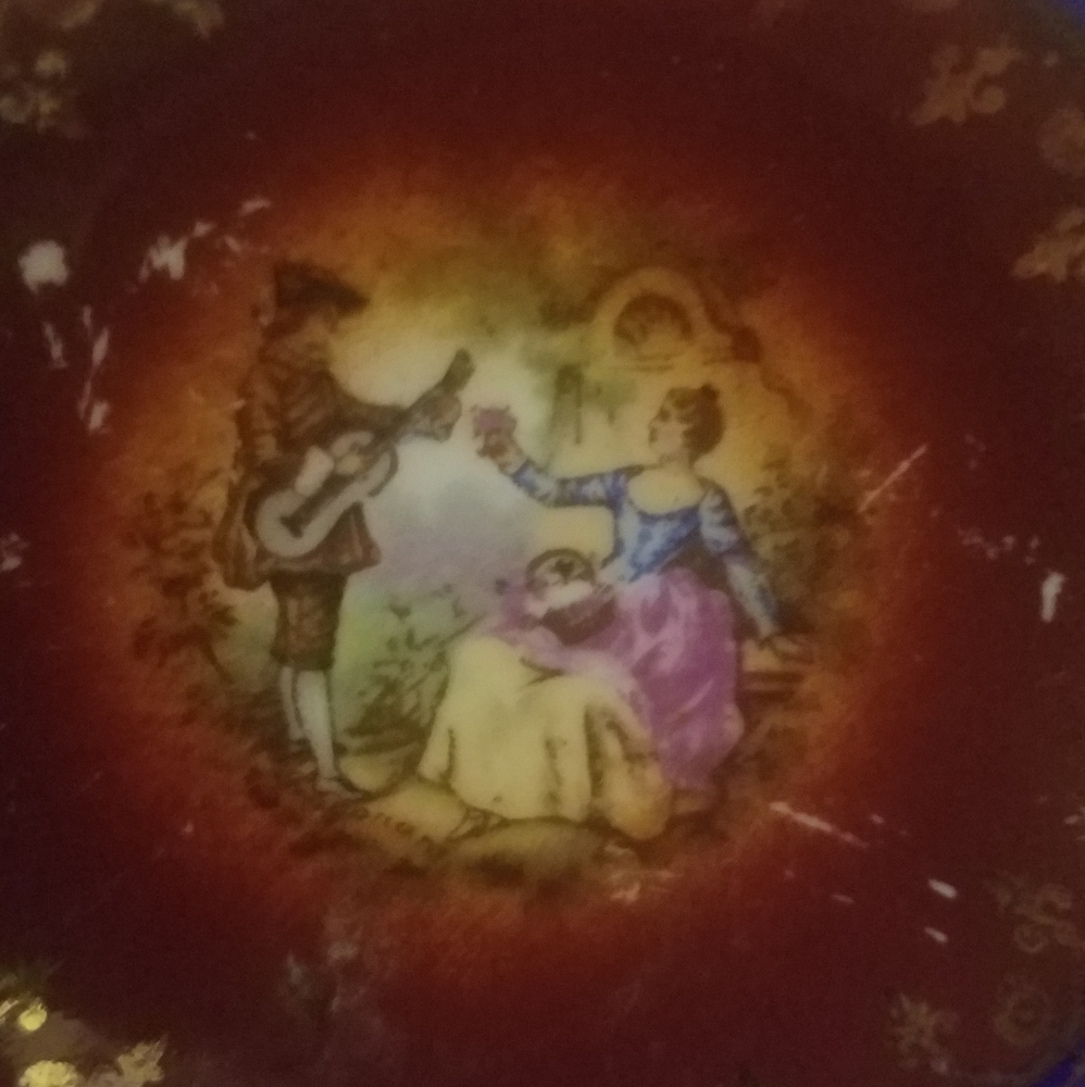 Vintage Bavarian Courting couple ashtray